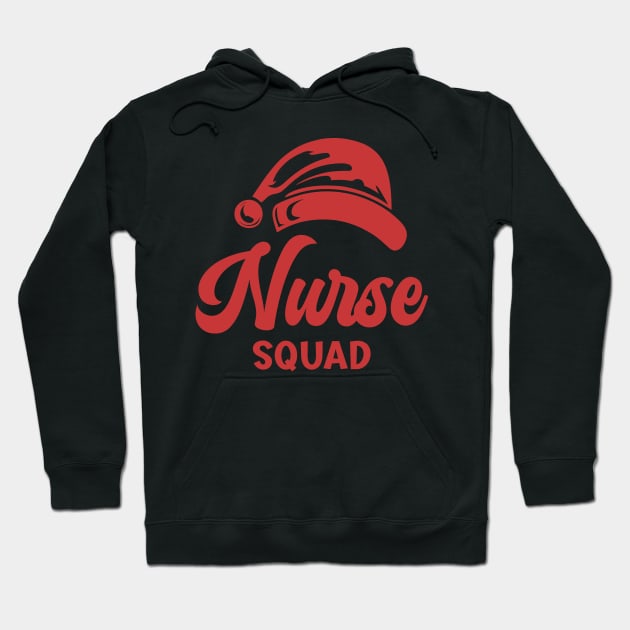 Nurse Squad Christmas Red Text Hoodie by JaussZ